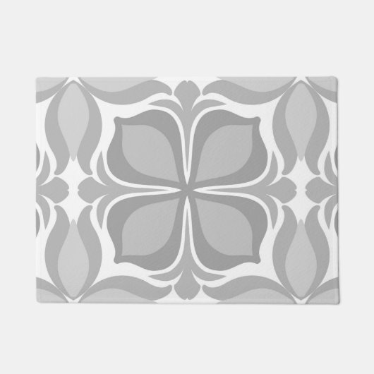 Neutrale geolmetrische Fliesen Fußmatte (Vorderseite)