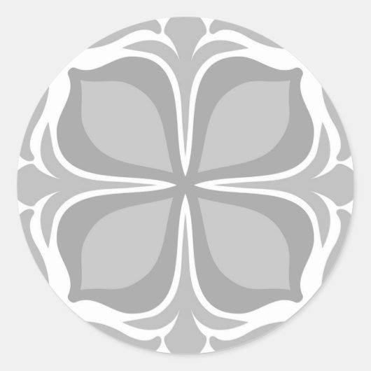 Neutrale geolmetrische Fliesen Runder Aufkleber (Vorderseite)