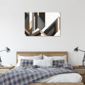 Neutrale geometrische Layer 3D Leinwanddruck (Insitu (Schlafzimmer))