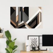 Neutrale geometrische Schichten 3D Poster (Heimbüro)