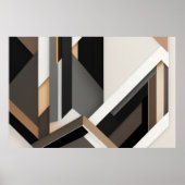 Neutrale geometrische Schichten 3D Poster (Vorne)