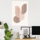 neutrale geometrische Struktur Mitte des Jahrhunde Poster (Heimbüro)