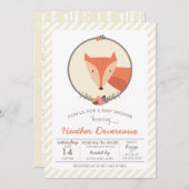 Neutrale Geschlechts-Babyparty Fox Einladung (Vorne/Hinten)