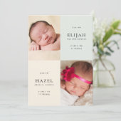 Neutrale geschlechtsneutrale Zwillinge 2-seitiges  Ankündigung (Stehend Vorderseite)