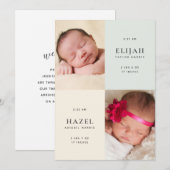 Neutrale geschlechtsneutrale Zwillinge 2-seitiges  Ankündigung (Vorne/Hinten)