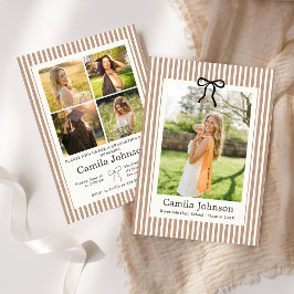 Neutrale gestreifte Abschluss-Einladung Einladung