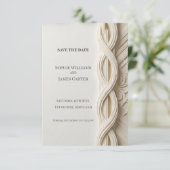 Neutrale Gewebte Save-The-Date-Karte Save The Date (Stehend Vorderseite)