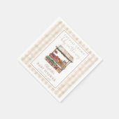 Neutrale Gingham-Baby-Dusche Serviette (Ecke)