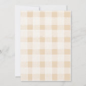 Neutrale Gingham Teddy Bear Baby Shower Einladung (Rückseite)