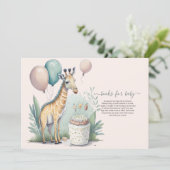 Neutrale Giraffenbücher für niedliche Geschlechter Einladung (Stehend Vorderseite)