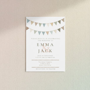 Neutrale Girlande rustikale Pastell-Hochzeit Einladung