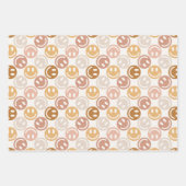 Neutrale, glückliche Streifen und Polka-Punkt Geschenkpapier Set (Vorderseite)