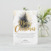Neutrale goldene Wasserfarben-Weihnachtskarte Einladung (Stehend Vorderseite)