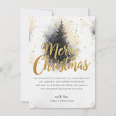 Neutrale goldene Wasserfarben-Weihnachtskarte Einladung (Vorderseite)