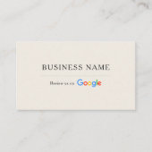 Neutrale Google-Bewertungs-QR-Code Elfenbein Visitenkarte (Vorderseite)
