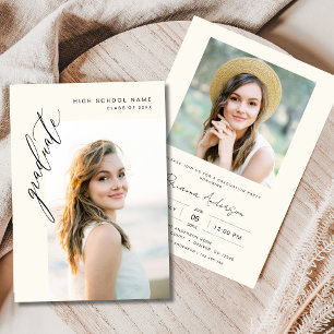 Neutrale Graduierungspartei für Minimalistisches F Einladung