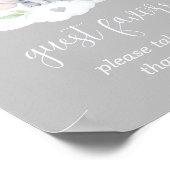 Neutrale graue Babydusche bevorzugt Zeichendekor Poster (Ecke)