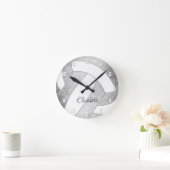 neutrale, graue, benutzerdefinierte Volleyballdeko Runde Wanduhr (Zuhause)