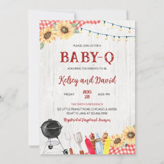 Neutrale GRILLEN Babydusche Einladung