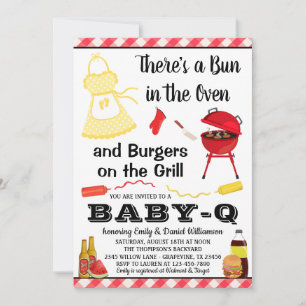 Neutrale GRILLEN Babydusche Einladung