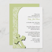 Neutrale grüne Taufe Einladung (Vorne/Hinten)