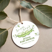 Neutrale grüne zwei Erbsen in einem Pod Geschenkanhänger