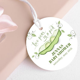 Neutrale grüne zwei Erbsen in einem Pod Geschenkanhänger