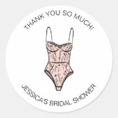 Neutrale Hand gezogene Negligee Lingerie Dusche Runder Aufkleber (Vorderseite)