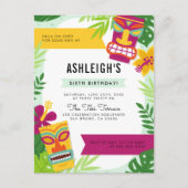 Neutrale Hawaiianische Geburtstagspartei für farbi Einladungspostkarte (Vorderseite)