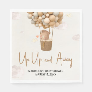 Neutrale Heißluftballon- Baby Shower 'Hoch und Weg Serviette