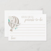 Neutrale Heißluftballon Babyberatungskarte für Ges Dankeskarte (Vorne/Hinten)