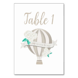 Neutrale Heißluftballon Babydusche Tischnummer