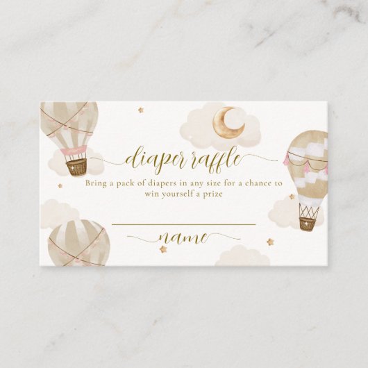 Neutrale Heißluftballon Windelwanne Kinderdusche Begleitkarte (Vorderseite)