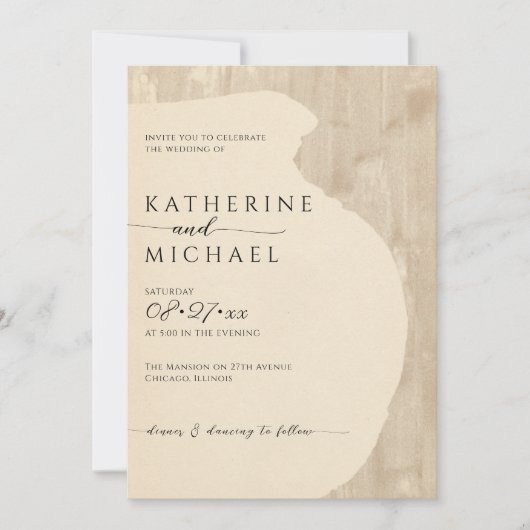 neutrale Hochzeit Einladung (Vorderseite)