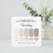 Neutrale Hochzeit Farbpalette Karte (Stehend Vorderseite)