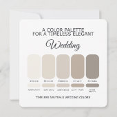 Neutrale Hochzeit Farbpalette Karte (Rückseite)