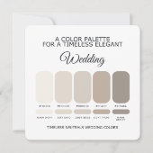 Neutrale Hochzeit Farbpalette Karte (Vorderseite)