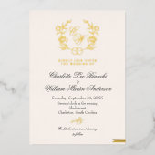 Neutrale Hochzeit Grün und Beige Folieneinladung (Vorderseite)