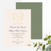 Neutrale Hochzeit Grün und Beige Folieneinladung