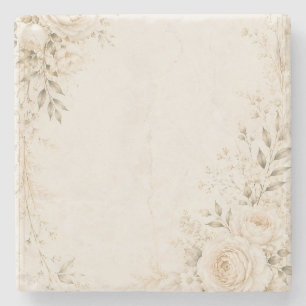 Neutrale Hochzeit mit raffinierten Blumen Steinuntersetzer