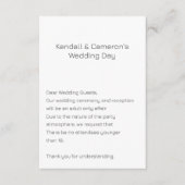 Neutrale Hochzeit ohne Kinder mit Kleinkarten Begleitkarte (Vorderseite)