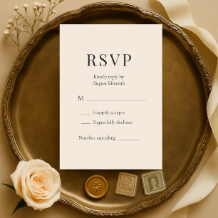 Neutrale Hochzeit-RSVP im Champagne-Minimalismus-S RSVP Karte