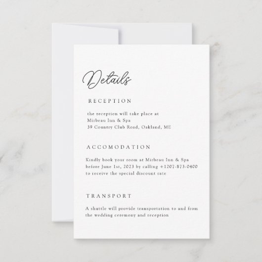 Neutrale Hochzeitdetails QR-Code-Umschließungskart Einladung (Vorderseite)