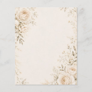 Neutrale Hochzeitseinladung mit raffinierten Blume Flyer