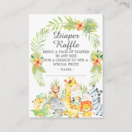 Neutrale Jungle Tiere Babydusche Windelwanne Begleitkarte