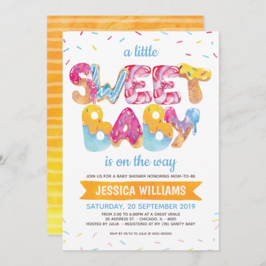 Neutrale Kanülendusche mit Sprinkles Dankeskarte (Vorne/Hinten)