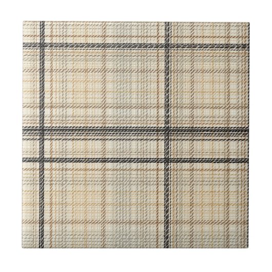 Neutrale Karierte Dashed Line Tartan Fliese (Vorderseite)