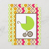 Neutrale Kinderdusche grüne Beförderung Einladung (Vorne/Hinten)