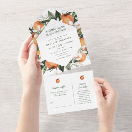 Neutrale kleine Süsse Babydusche All In One Einladung