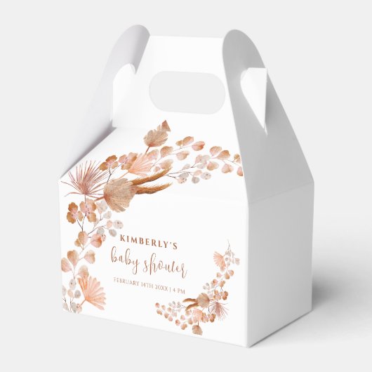 Neutrale kleine Wildblume Boho Babydusche Geschenkschachtel (Vorderseite)